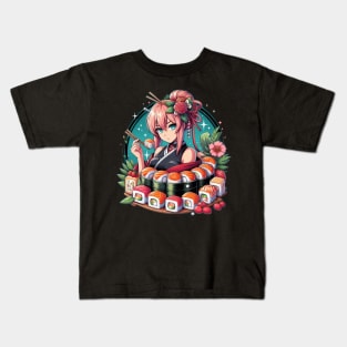 Anime Sushi Lover Japanese Art Kids T-Shirt